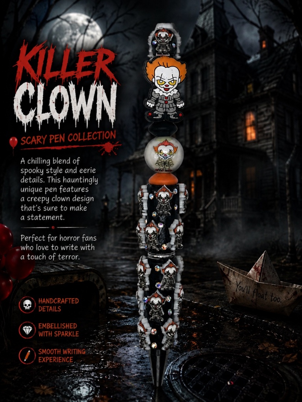 Killer Clown Scary Pen